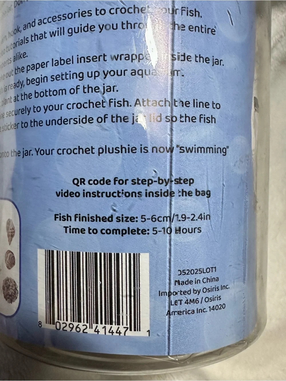 The Loop Brigade Learn to Crochet Aquarium Kit Finnley Blue Fish